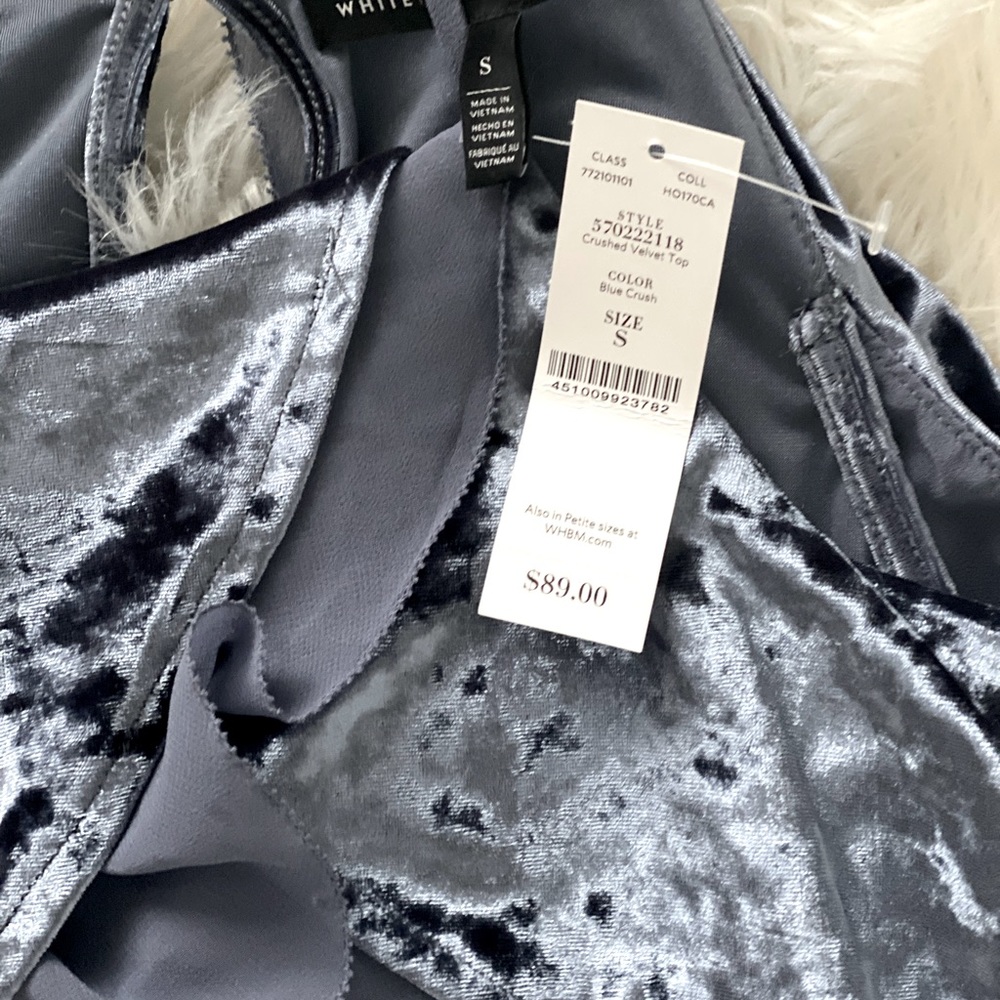 White House Black Market Crushed Velvet Top - Picture 7 of 7